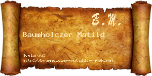 Baumholczer Matild névjegykártya